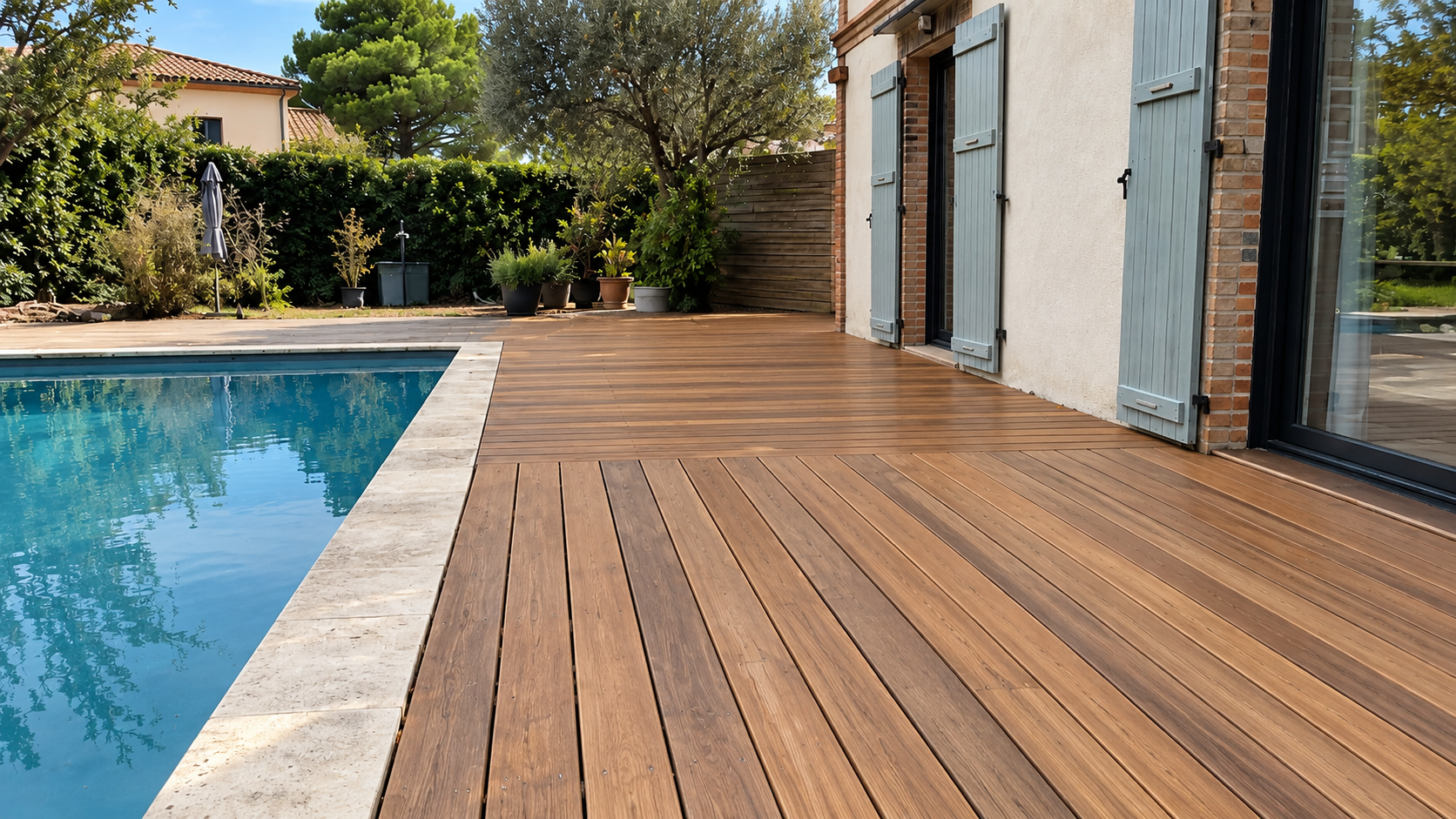 Terrasse bois après rénovation par Union Menuiserie